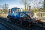 Bluebell Steam Train Approaching Sheffield Park Station Stock Photo