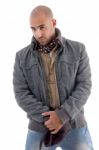 Young Man Wearing Winter Jacket Stock Photo