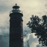 Cape Moreton Lighthouse On The North Part Of Moreton Island. Abstract Lighting Stock Photo