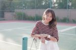 Portrait Of Beautiful Young Asian Woman Wearing White Clothes Sk Stock Photo