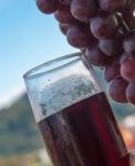 Grapes And Juice Shows Organic Products And Beverage Stock Photo