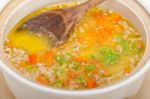 Syrian Barley Broth Soup Aleppo Style Stock Photo