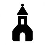 Church Symbol Icon  Illustration On White Background Stock Photo