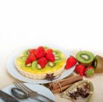 Kiwi And Strawberry Pie Tart Stock Photo