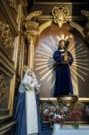 Statues In The Church Of The Encarnacion In Marbella Stock Photo