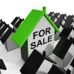 For Sale House Means Real Estate On Market Stock Photo