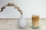 Iced Coffee With Soy Milk Stock Photo