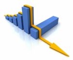 Line Over Bar Chart Shows Profit Follows Budget Stock Photo