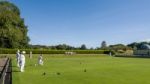 Isle Of Thorns, Sussex/uk - September 11 : Lawn Bowls Match At I Stock Photo