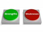 Strengths Weaknesses Buttons Shows Weak Or Strong Stock Photo