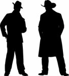 Silhouettes Of Men Stock Photo