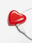 Red Heart Connect With USB Stock Photo