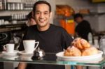 Active Staff In Restaurant Kitchen Stock Photo