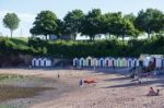 Beach Huts In Torbay Stock Photo