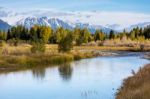 Autumnal Colours In The Grand Teton National Park Stock Photo