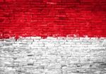 Indonesia Flag Painted On Wall Stock Photo