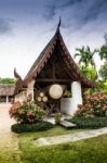 A Big Drum Of A Buddhist Temple Used For Telling Lunch Time To Monks Stock Photo