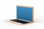 3d Rendering Of Laptop In White Background Stock Photo