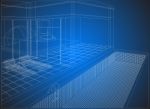 Wireframe Home Exterior Stock Photo