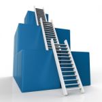 Ladder Growth Represents Increase Development And Steps Stock Photo