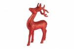 Red Christmas Reindeer Right View Stock Photo