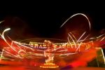 Funfair Ride With Neon Light Stock Photo