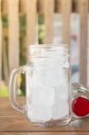 Drinking Water And Iced Glass Stock Photo