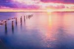 Cleveland Jetty At Sunset Stock Photo