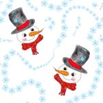 Snowmen And Snowflakes Stock Photo