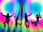 Colorful Jumping Means Friends Vibrant And Multicolored Stock Photo