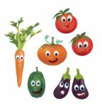 Cartoon Vegetables Stock Photo