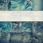 Collage Set Of Jeans Background With Blank For Text Stock Photo