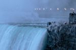 Beautiful Niagara Falls At Night Stock Photo