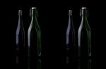 Wine Bottle On Black Stock Photo