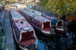 Narrow Boats On The Regent's Canal At Camden Lock Stock Photo