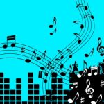 Green Music Background Shows Playing Song Or Pop
 Stock Photo