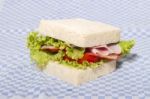 Sandwich With Ham And Lettuce Stock Photo