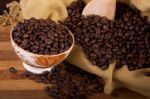 Beans Of Coffee On A Bowl Stock Photo