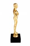 Oscar - Golden Trophy Stock Photo