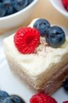 Fresh Raspberry And Blueberry Cake Stock Photo