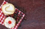 Breakfast Cupcakes, Bread Rolls Stock Photo