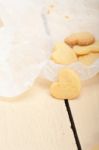 Heart Shaped Shortbread Valentine Cookies Stock Photo