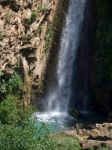 Waterfall Below The New Bridge At Ronda Spain Stock Photo