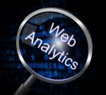 Web Analytics Indicates Magnifier Magnify And Report Stock Photo