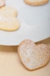 Heart Shaped Shortbread Valentine Cookies Stock Photo