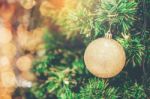 Decoration Hanging From Christmas Tree Stock Photo