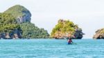 Other And Daughter Travel By Kayak Stock Photo