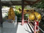 Worship Buddhist Pavilion Statue At Temple In Thailand  Stock Photo