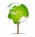 Tree Shaped World Map Stock Photo