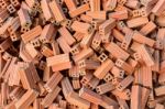 Stack Of Red Bricks Stock Photo